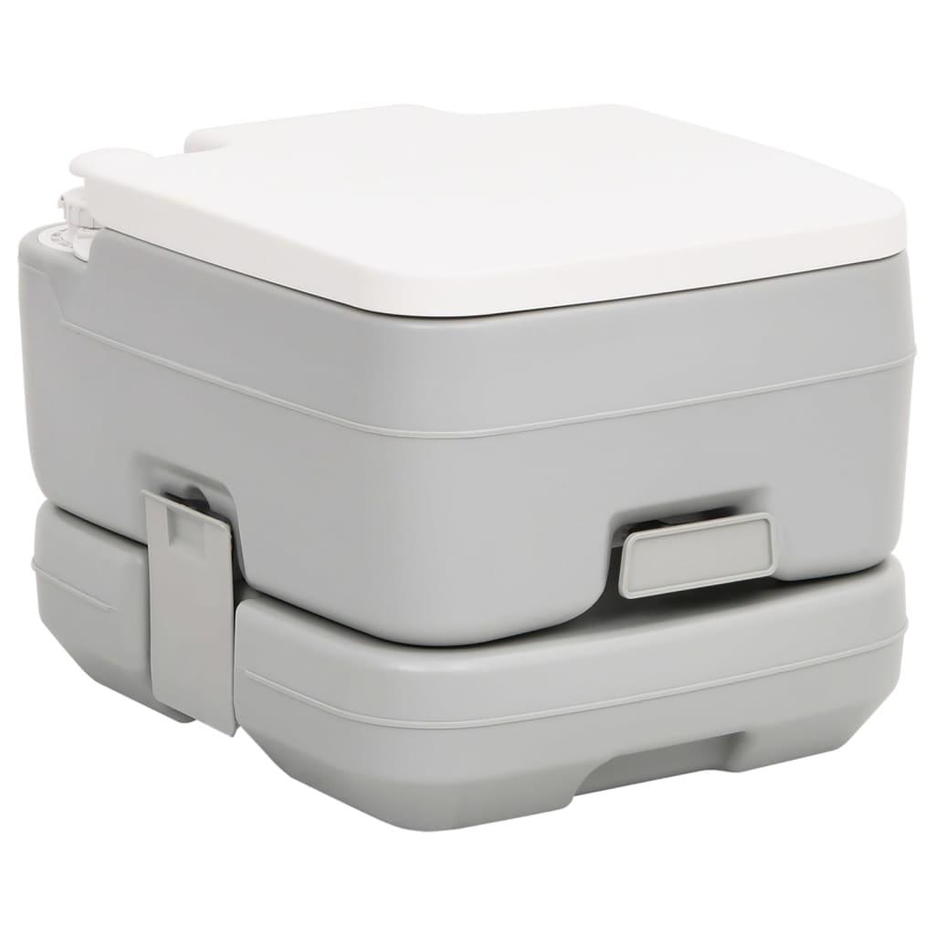 Portable Camping Toilet Grey And White 10+10 L Hdpe