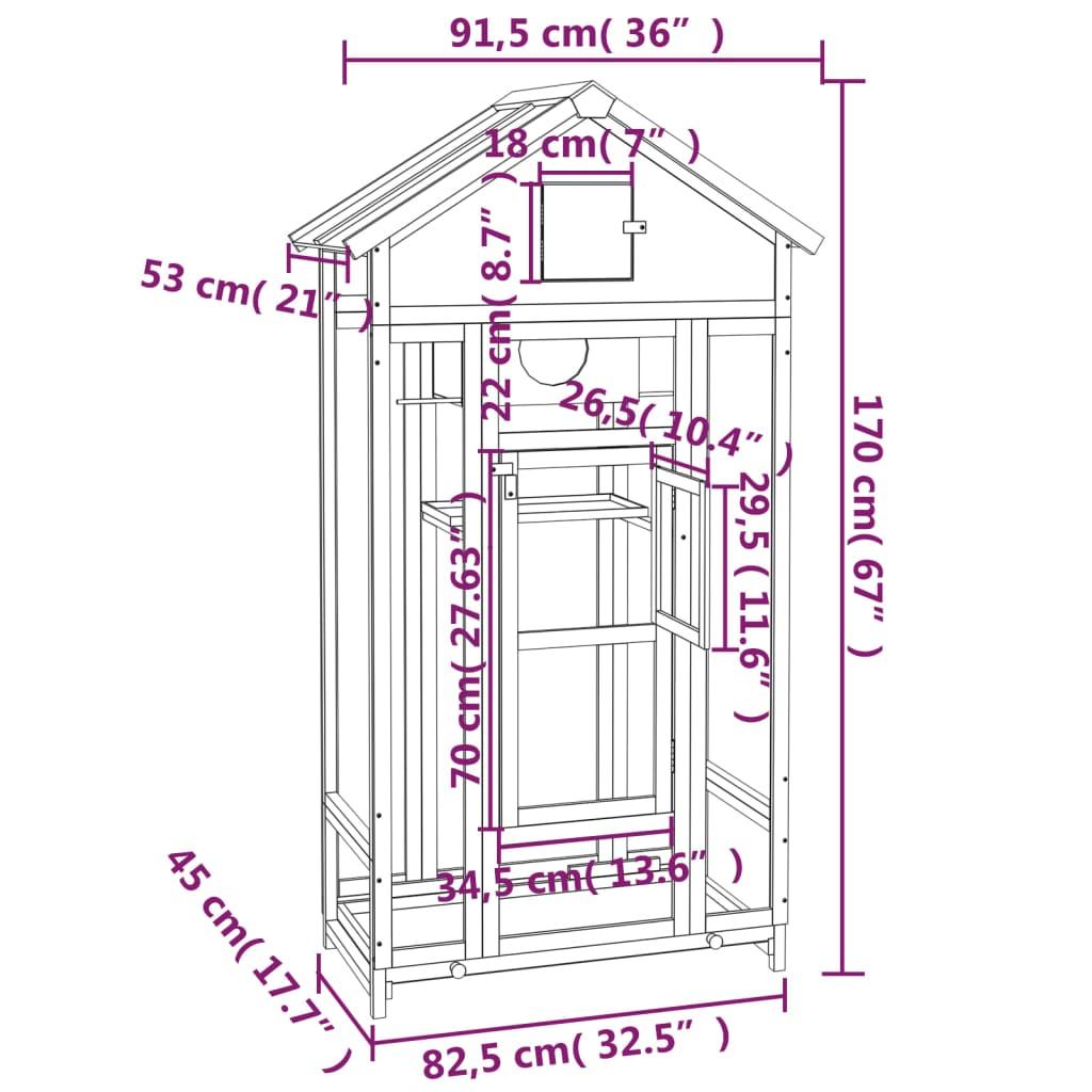 Bird House 91.5X53X170 Cm Solid Wood Pine