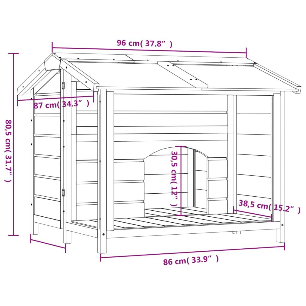 Dog Kennel 96X87X80.5 Cm Solid Wood Pine