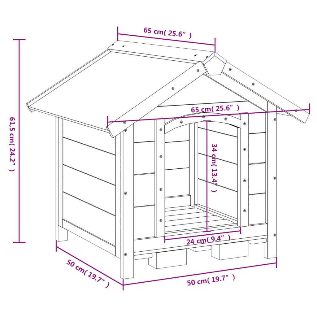 Dog Kennel 65X65X61.5 Cm Solid Wood Pine