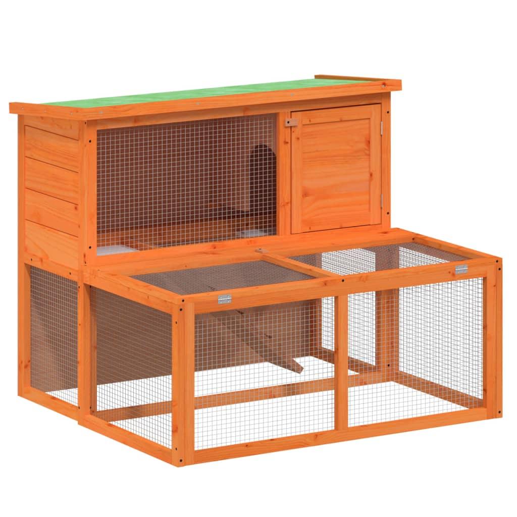 Rabbit Hutch 102X90X84.5 Cm Solid Wood Pine