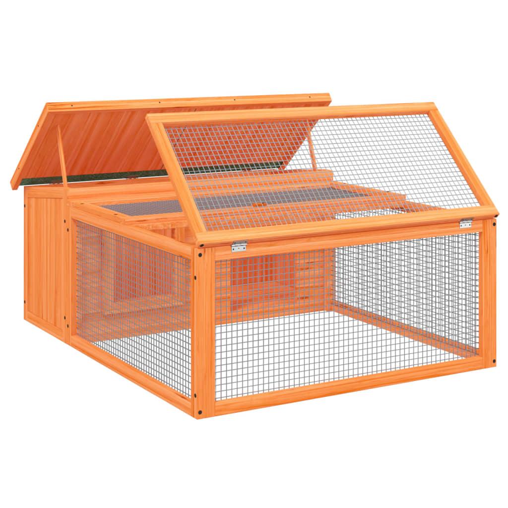 Rabbit Hutch 117.5X97X47.5 Cm Solid Wood Pine