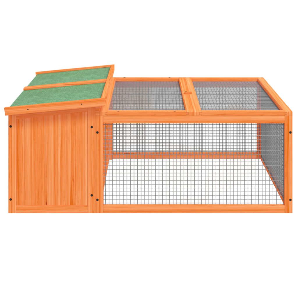 Rabbit Hutch 117.5X97X47.5 Cm Solid Wood Pine