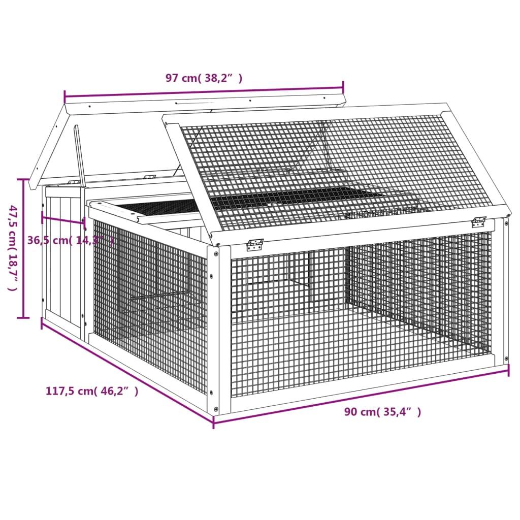 Rabbit Hutch 117.5X97X47.5 Cm Solid Wood Pine