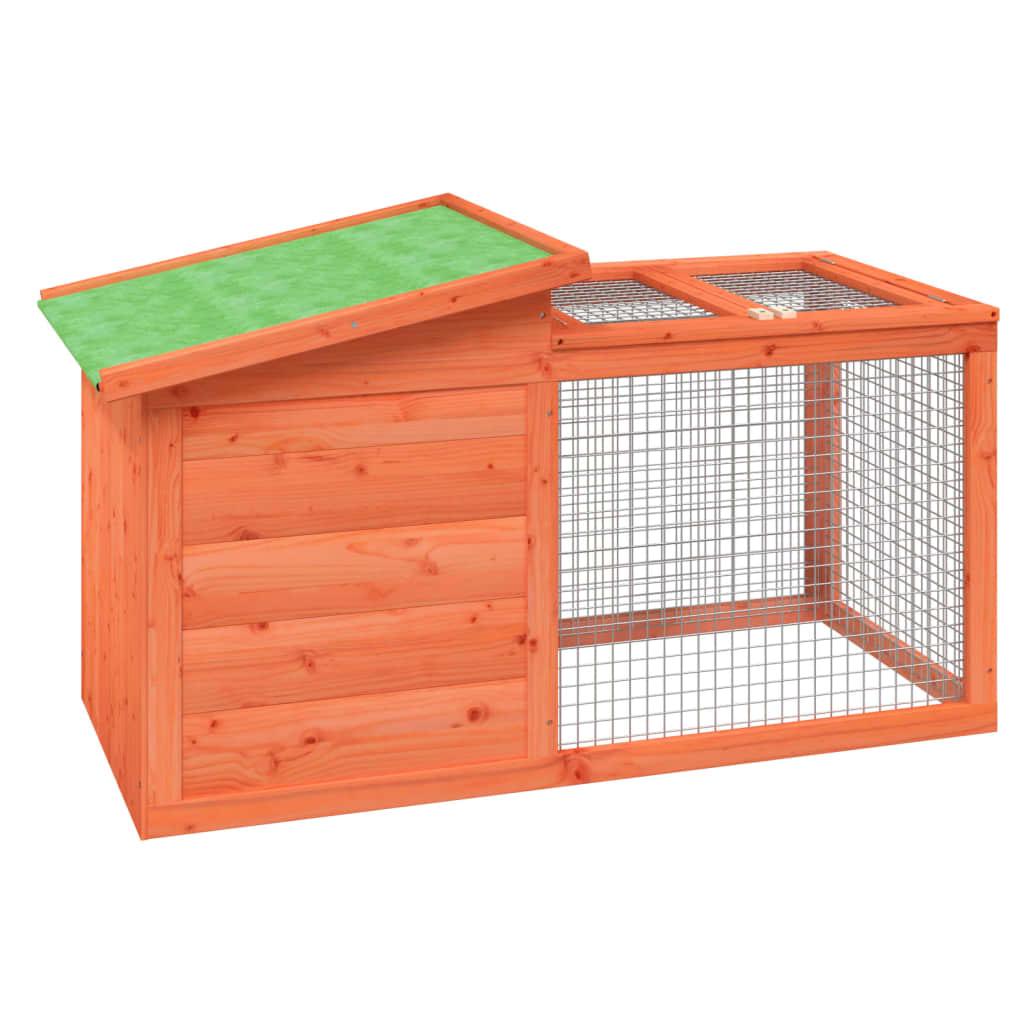 Rabbit Hutch 100.5X54X55 Cm Solid Wood Pine