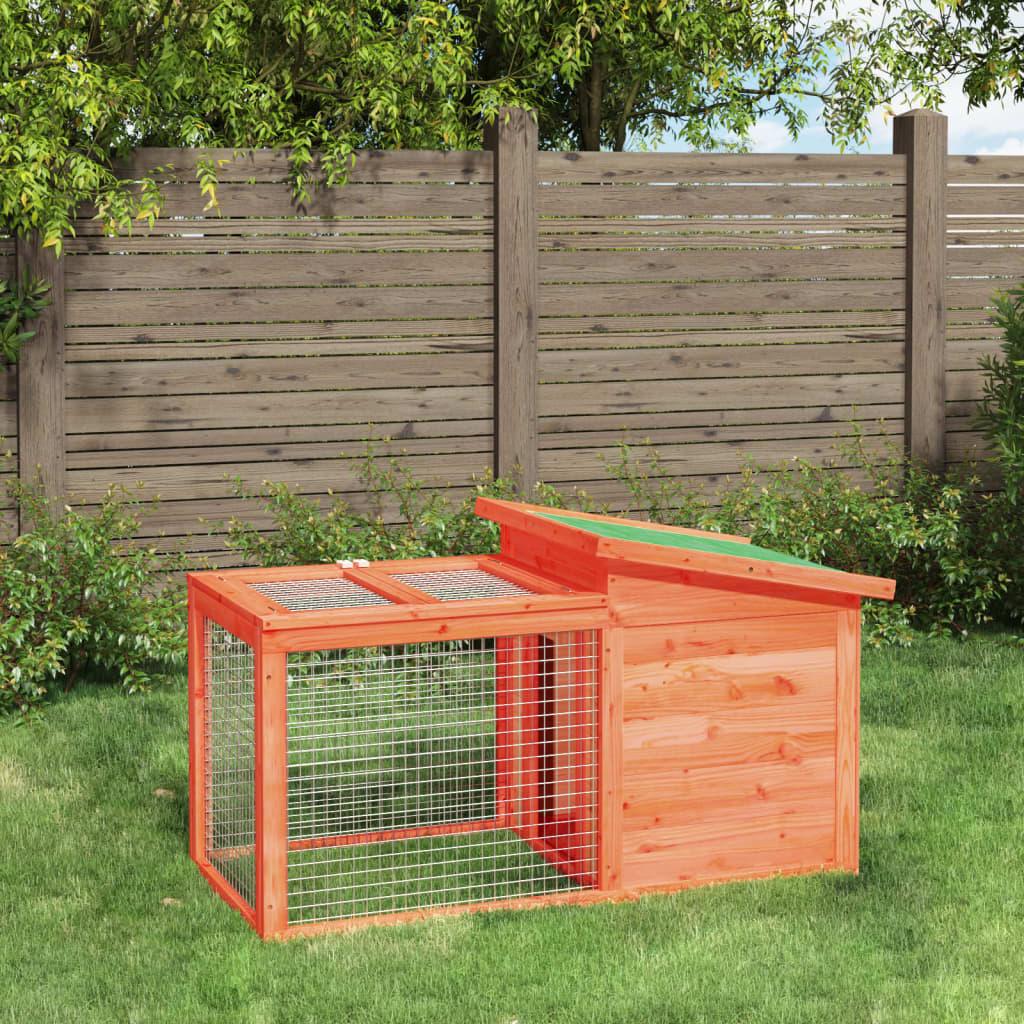 Rabbit Hutch 100.5X54X55 Cm Solid Wood Pine