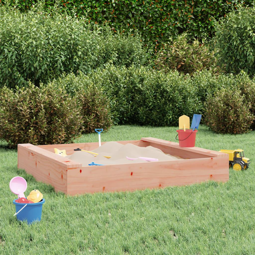 Sandbox With Seats Honey Brown Square Solid Wood Pine