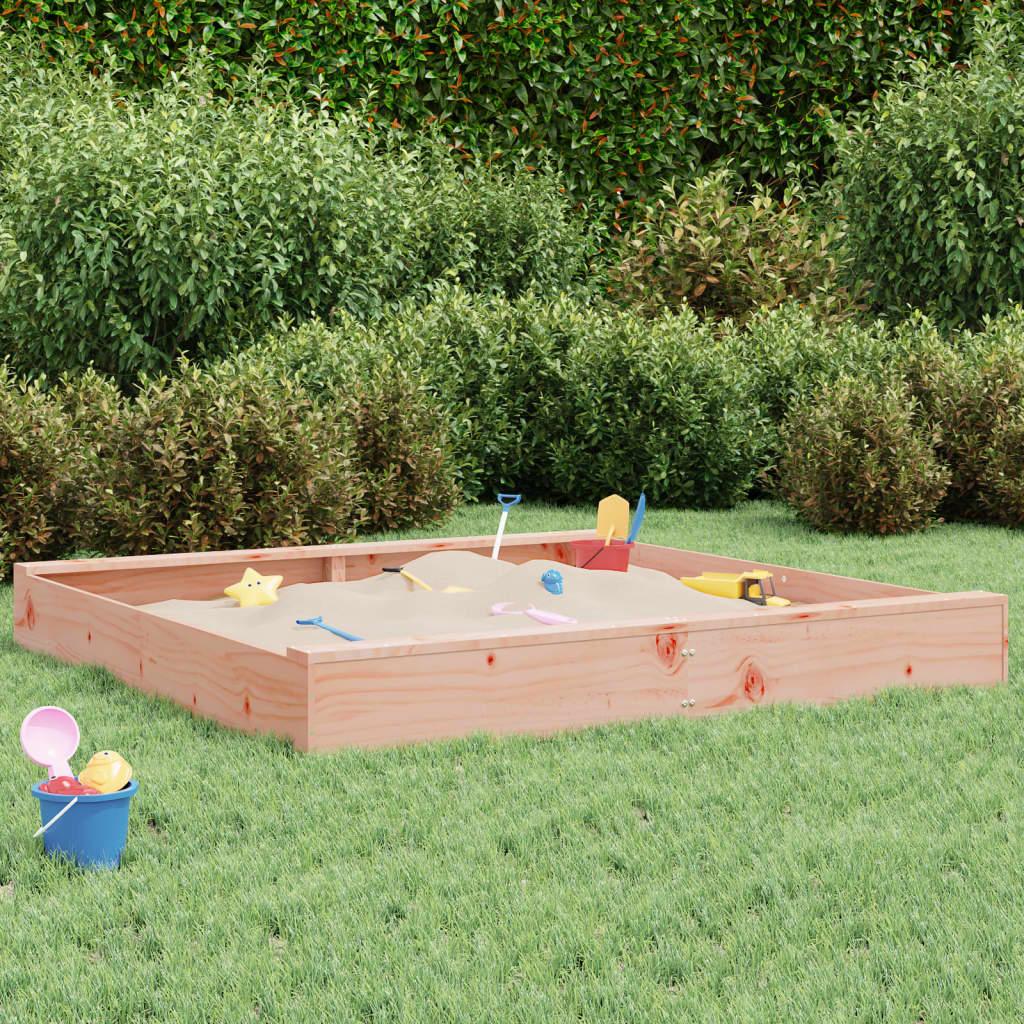 Sandbox With Seats Honey Brown Square Solid Wood Pine