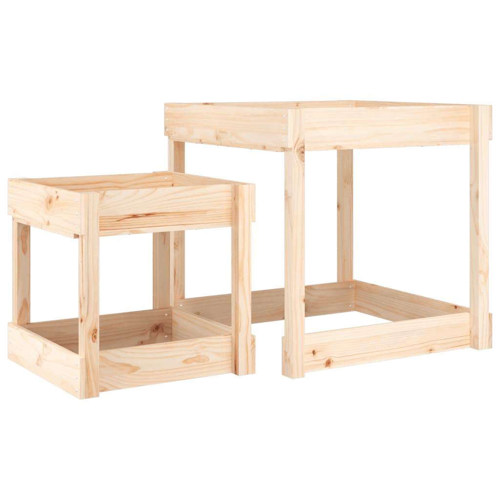 Sand Tables 2 Pcs Solid Wood Pine