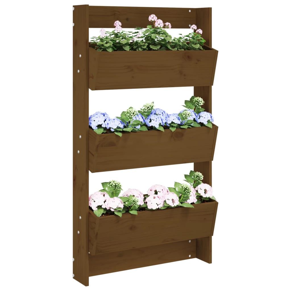 Wall Planter 3-Tier 60X18.5X110 Cm White Solid Wood Pine