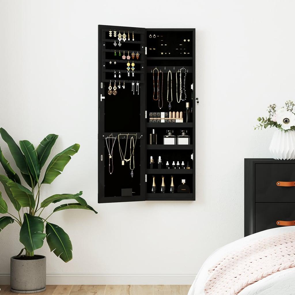 Mirror Jewellery Cabinet With Led Lights Wall Mounted