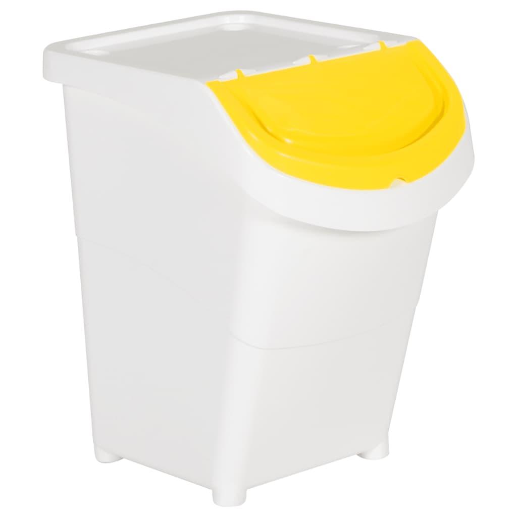 Stackable Waste Bins With Lids 3 Pcs Pp