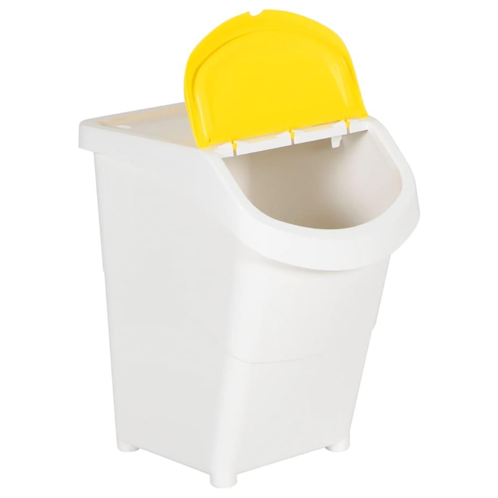 Stackable Waste Bins With Lids 3 Pcs Pp