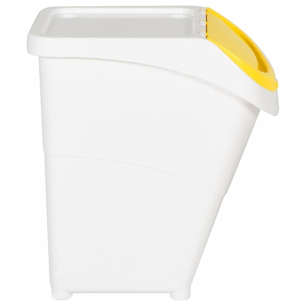 Stackable Waste Bins With Lids 3 Pcs Pp