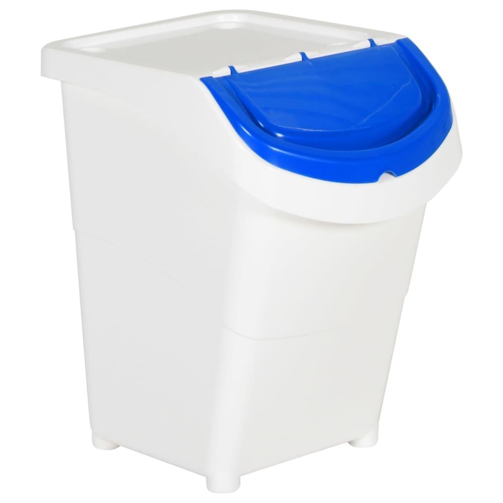 Stackable Waste Bins With Lids 3 Pcs Pp