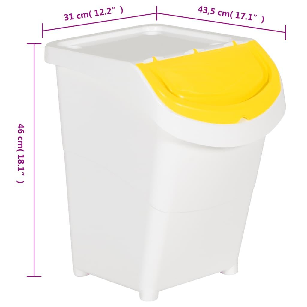 Stackable Waste Bins With Lids 3 Pcs Pp