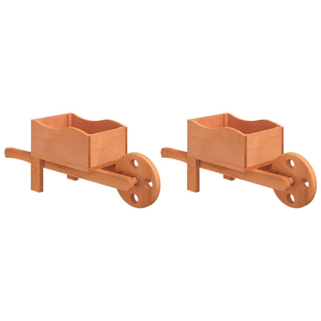 Wheelbarrow Planters 2 Pcs 47X15X19 Cm Solid Wood Fir