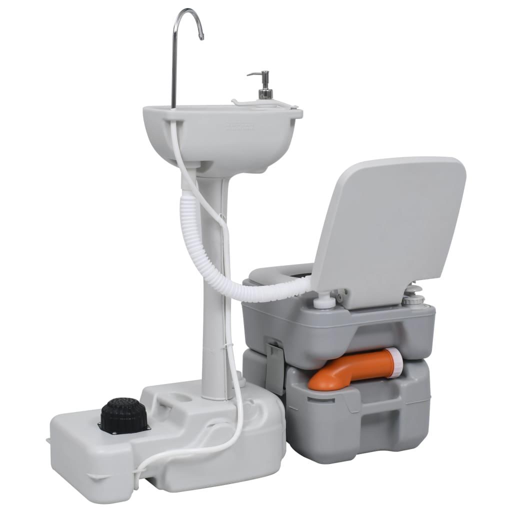 Portable Camping Toilet And Handwash Stand Set With Water Tank