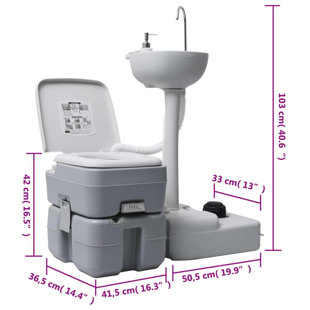 Portable Camping Toilet And Handwash Stand Set With Water Tank