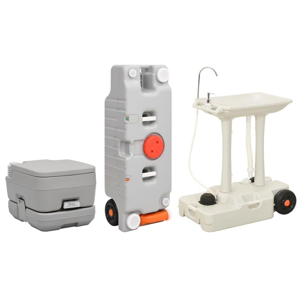 Portable Camping Toilet And Handwash Stand Set With Water Tank