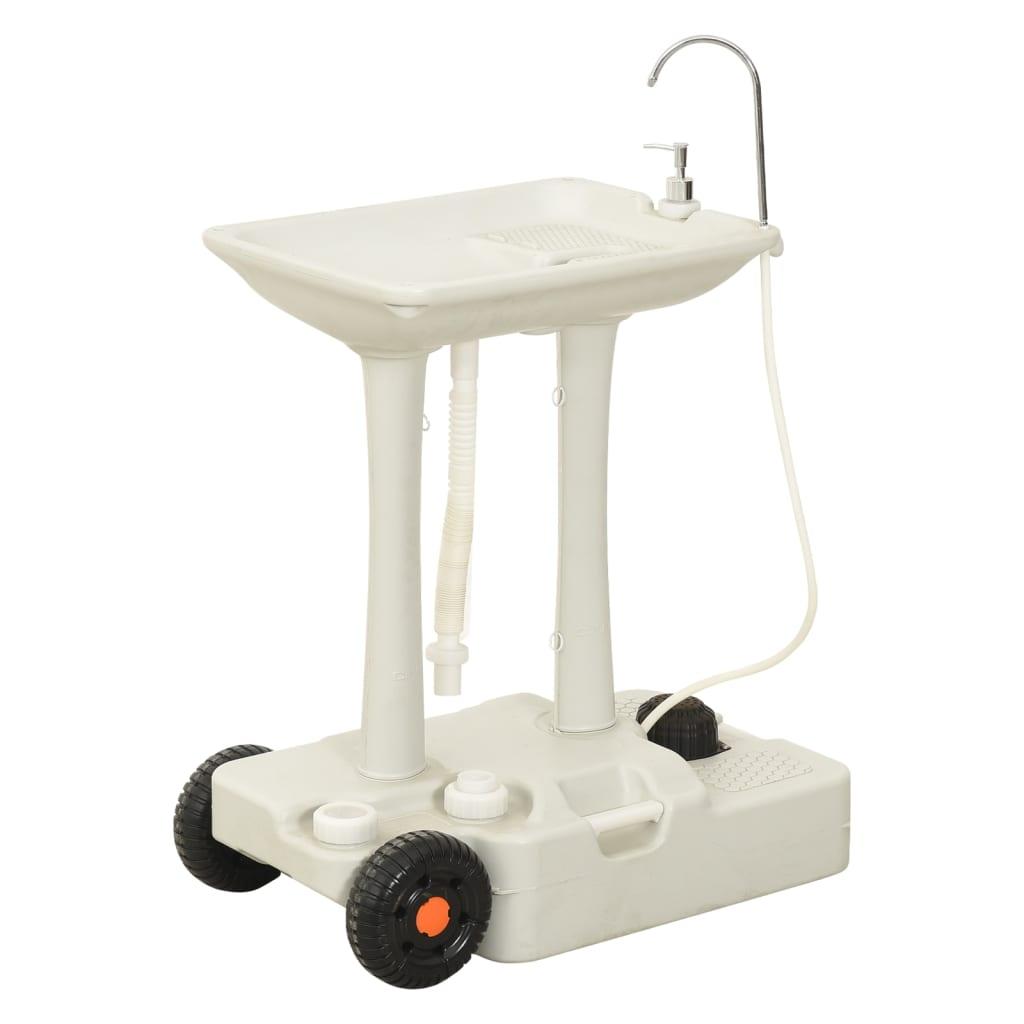 Camping Hand Wash Stand With Wheeled Water Tank Grey