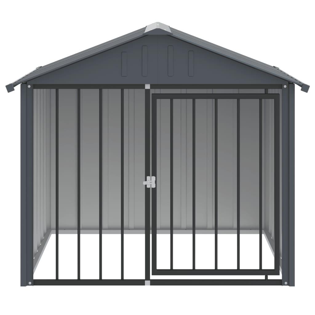 Trendyproduct.co.uk Dog House With Roof Black 117X103X102 Cm Galvanised Steel vidaXL Animals & Pet Supplies Animals & Pet Supplies > Pet Supplies > Dog Supplies > Dog Houses Black Dog Houses Dog Supplies parcel Pet Supplies vidaXL