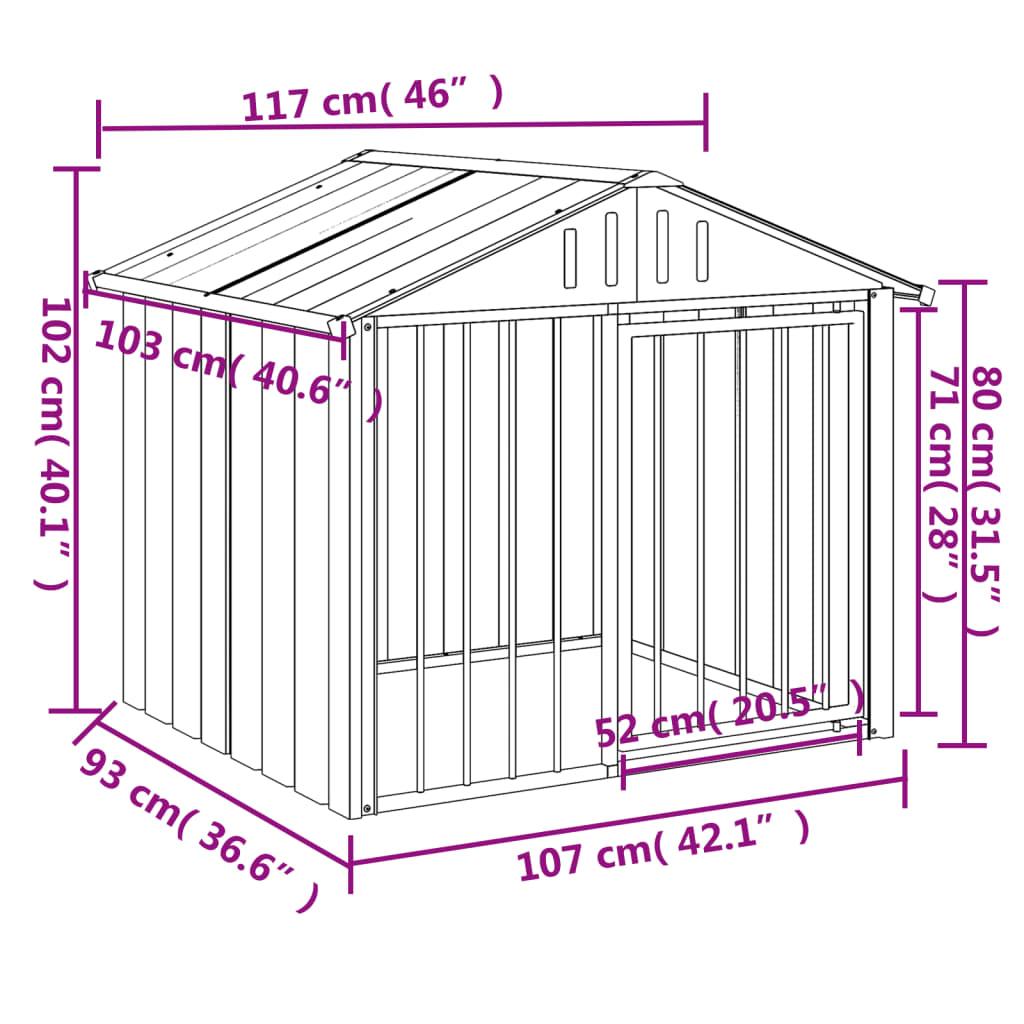 Trendyproduct.co.uk Dog House With Roof Black 117X103X102 Cm Galvanised Steel vidaXL Animals & Pet Supplies Animals & Pet Supplies > Pet Supplies > Dog Supplies > Dog Houses Black Dog Houses Dog Supplies parcel Pet Supplies vidaXL