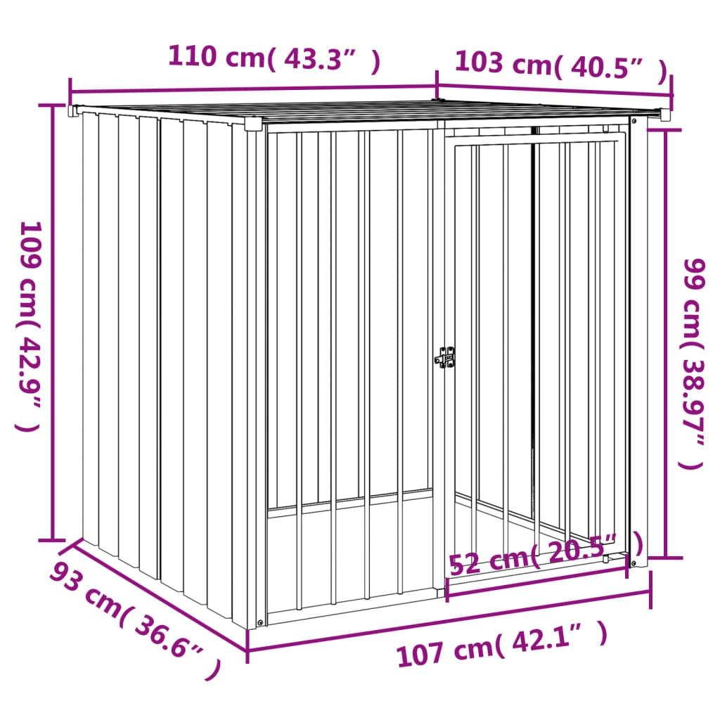 Trendyproduct.co.uk Dog House With Roof Black 110X103X109 Cm Galvanised Steel vidaXL Animals & Pet Supplies Animals & Pet Supplies > Pet Supplies > Dog Supplies > Dog Houses Black Dog Houses Dog Supplies parcel Pet Supplies vidaXL