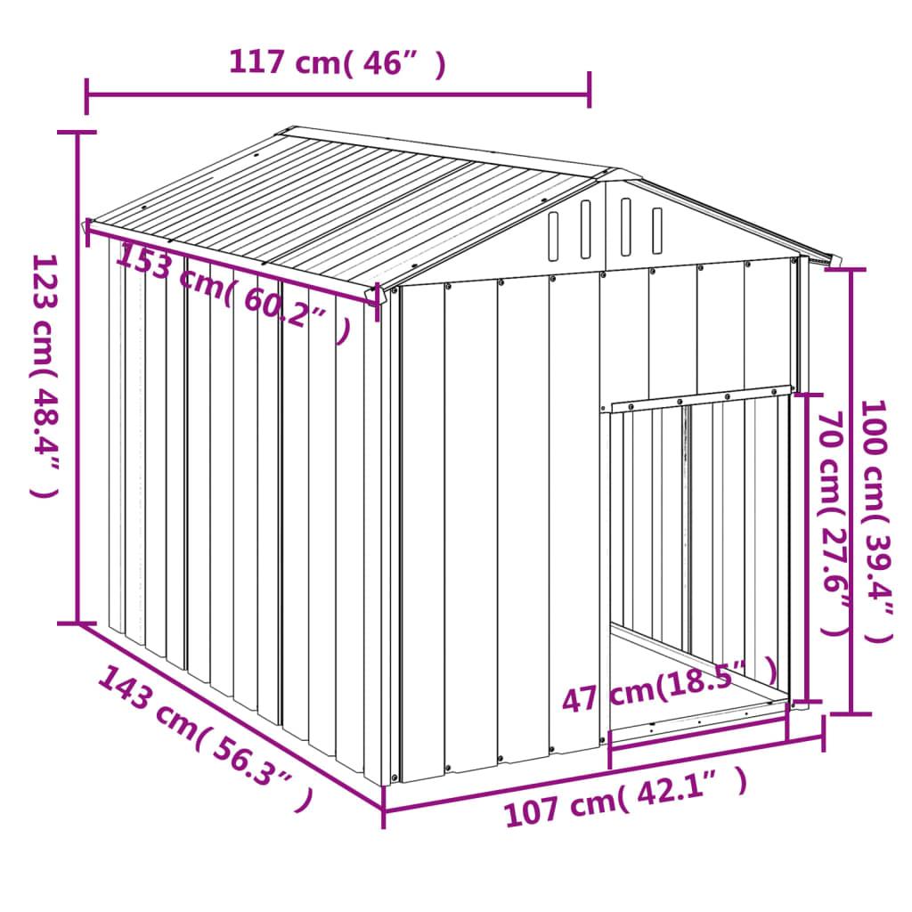 Trendyproduct.co.uk Dog House With Roof Anthracite 117X153X123 Cm Galvanised Steel vidaXL Animals & Pet Supplies Animals & Pet Supplies > Pet Supplies > Dog Supplies > Dog Houses Anthracite Dog Houses Dog Supplies parcel Pet Supplies vidaXL