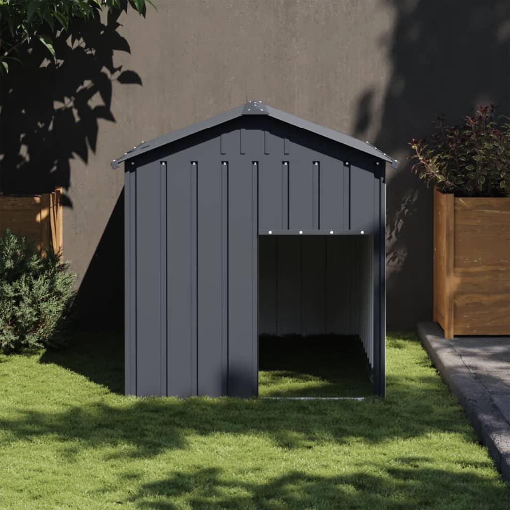 Trendyproduct.co.uk Dog House With Roof Anthracite 117X153X123 Cm Galvanised Steel vidaXL Animals & Pet Supplies Animals & Pet Supplies > Pet Supplies > Dog Supplies > Dog Houses Anthracite Dog Houses Dog Supplies parcel Pet Supplies vidaXL