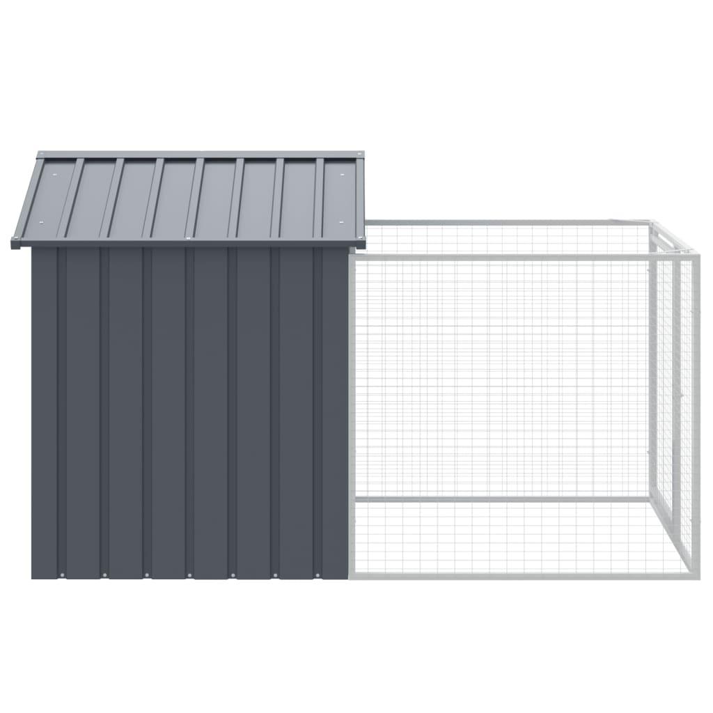 Trendyproduct.co.uk Dog House With Run Galvanised Steel vidaXL Animals & Pet Supplies Animals & Pet Supplies > Pet Supplies > Dog Supplies > Dog Houses Anthracite Dog Houses Dog Supplies parcel Pet Supplies vidaXL