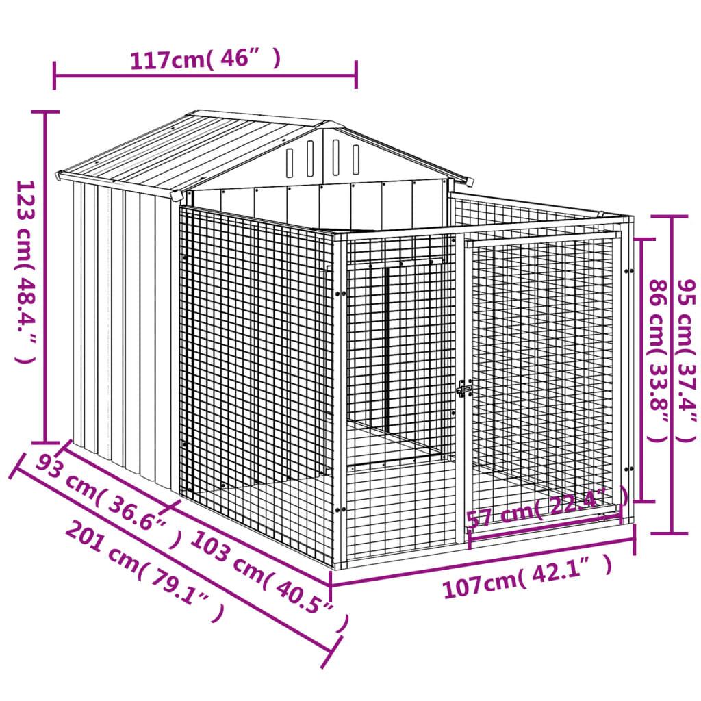 Trendyproduct.co.uk Dog House With Run Galvanised Steel vidaXL Animals & Pet Supplies Animals & Pet Supplies > Pet Supplies > Dog Supplies > Dog Houses Anthracite Dog Houses Dog Supplies parcel Pet Supplies vidaXL