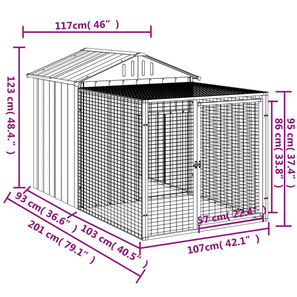 Chicken Cage With Run Galvanised Steel