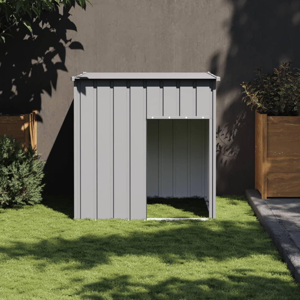 Trendyproduct.co.uk Dog House With Roof 110X103X109 Cm Galvanised Steel vidaXL Animals & Pet Supplies Animals & Pet Supplies > Pet Supplies > Dog Supplies > Dog Houses Anthracite Dog Houses Dog Supplies parcel Pet Supplies vidaXL