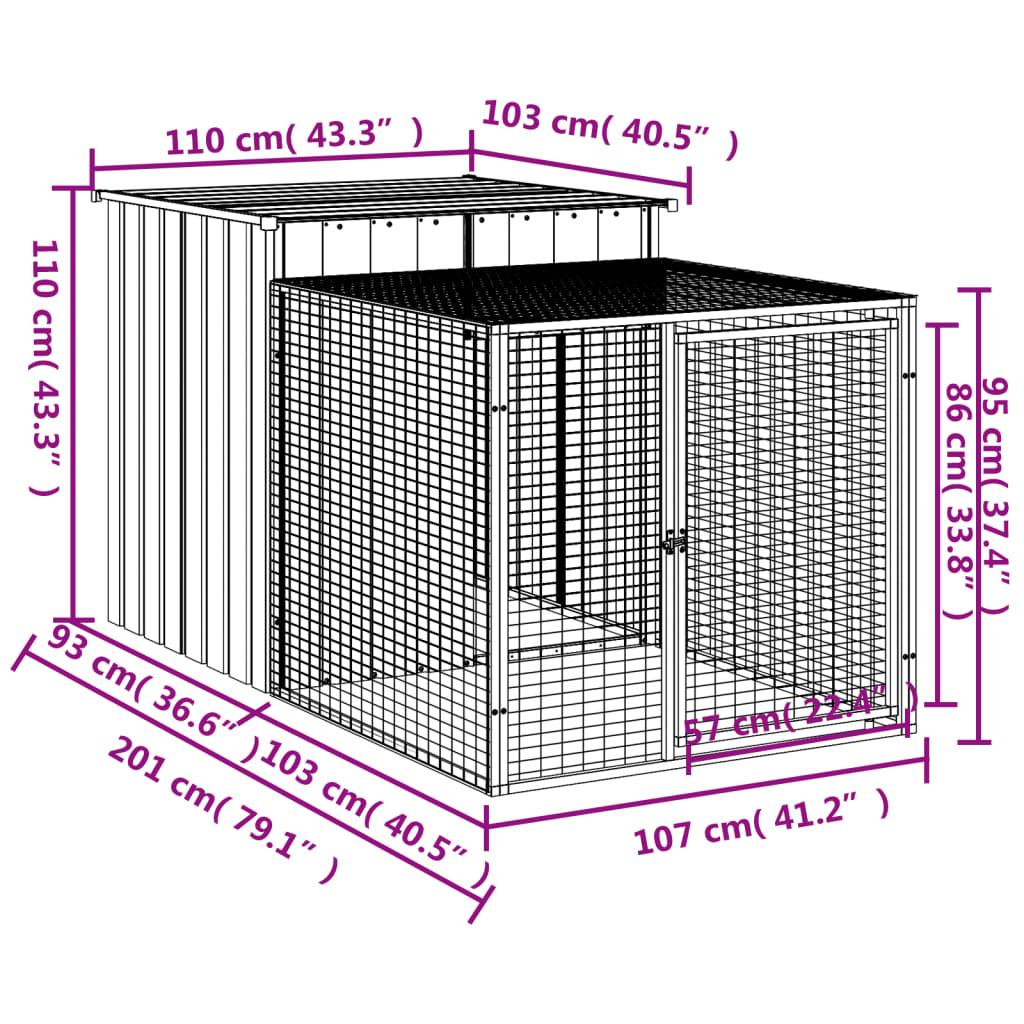 Chicken Cage With Run Galvanised Steel