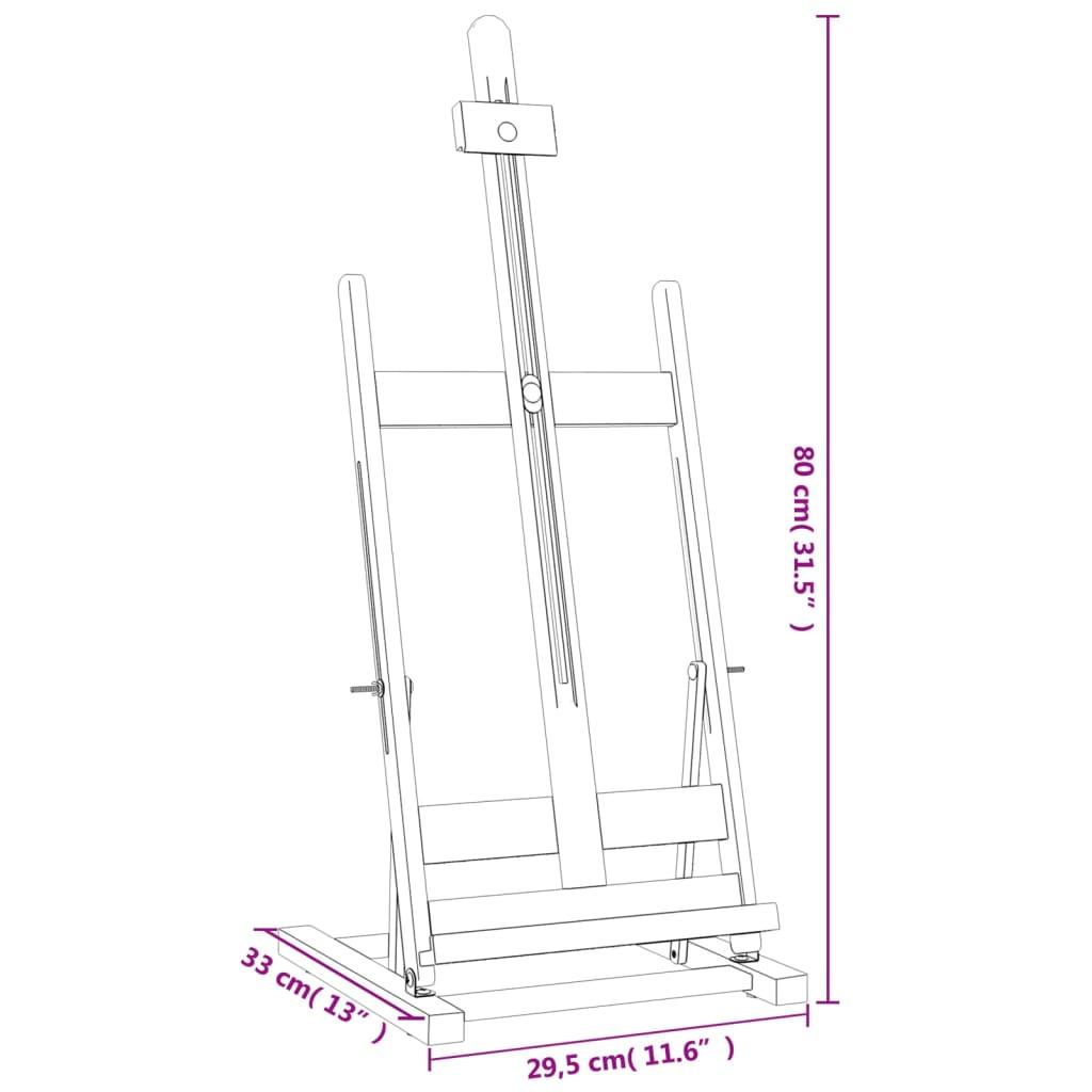 Table Easel 29.5X33X80 Cm Solid Wood Pine