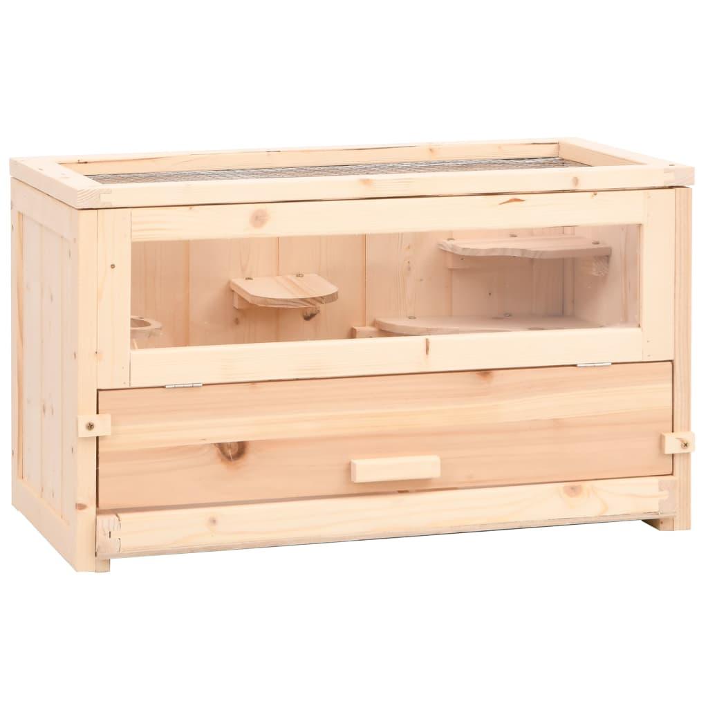 Hamster Cage 60X30X35 Cm Solid Wood Fir