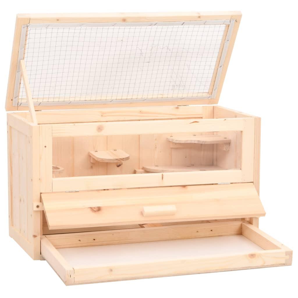 Hamster Cage 60X30X35 Cm Solid Wood Fir