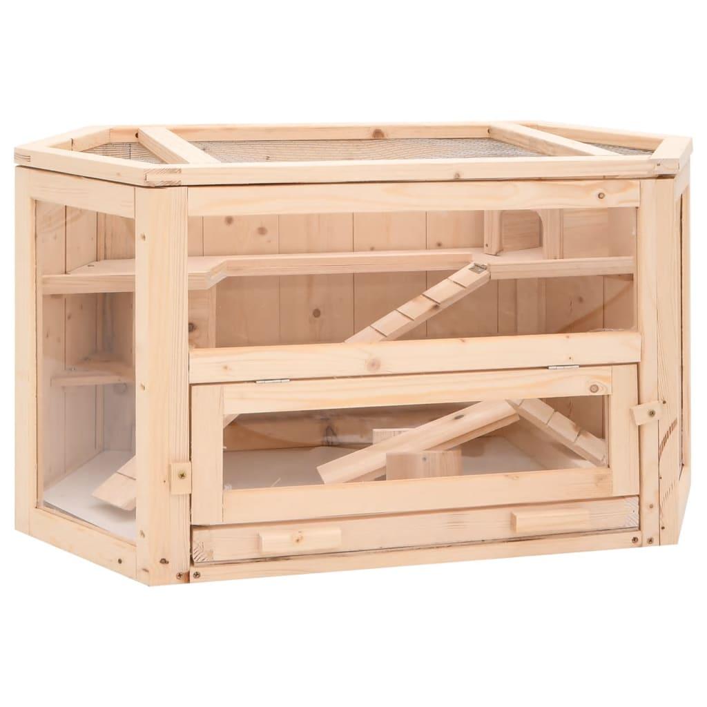 Hamster Cage 80X40X43 Cm Solid Wood Fir