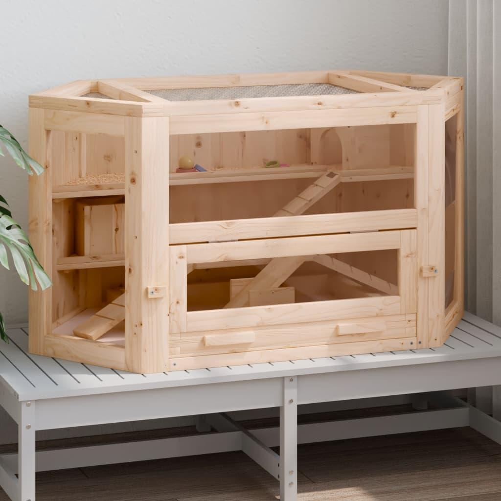 Hamster Cage 80X40X43 Cm Solid Wood Fir