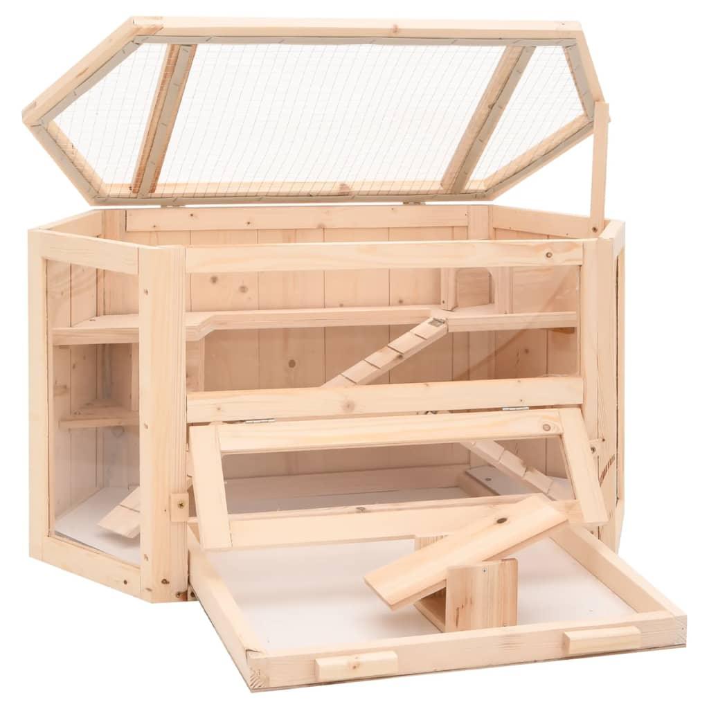 Hamster Cage 80X40X43 Cm Solid Wood Fir