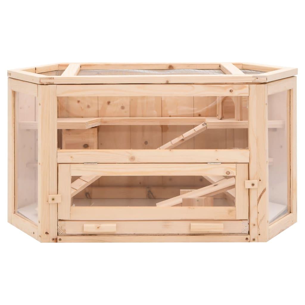 Hamster Cage 80X40X43 Cm Solid Wood Fir