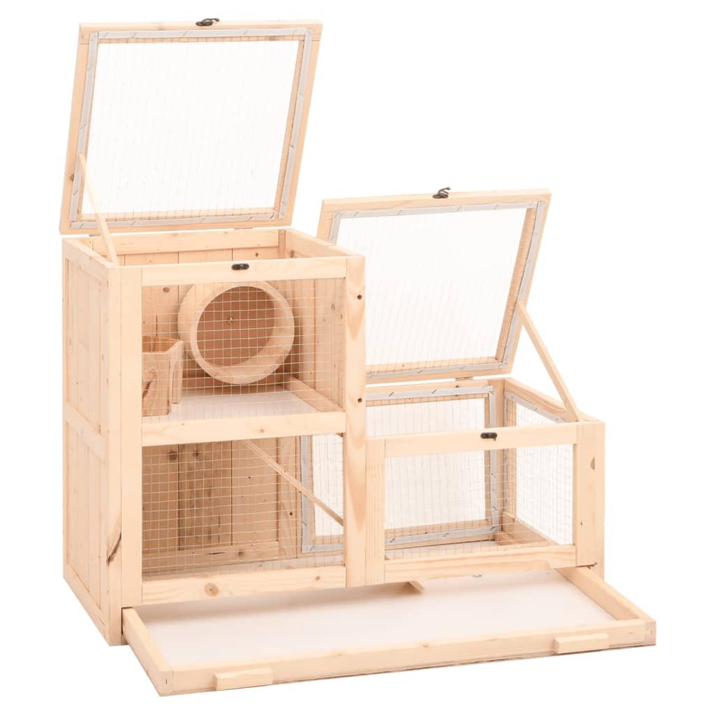 Hamster Cage 81X40X60 Cm Solid Wood Fir