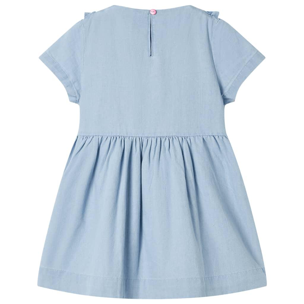 Kids' Dress With Ruffles Soft Blue 104