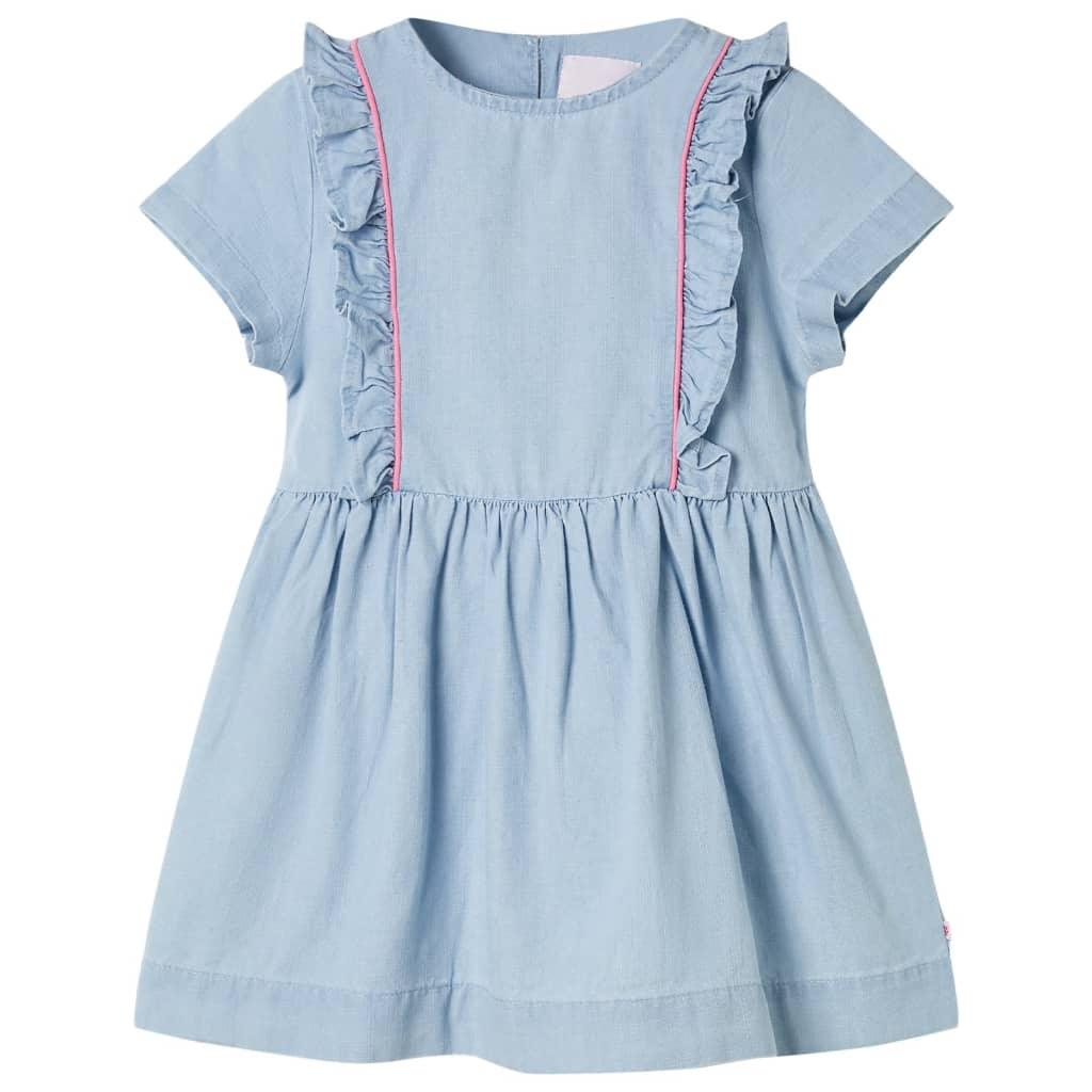 Kids' Dress With Ruffles Soft Blue 104