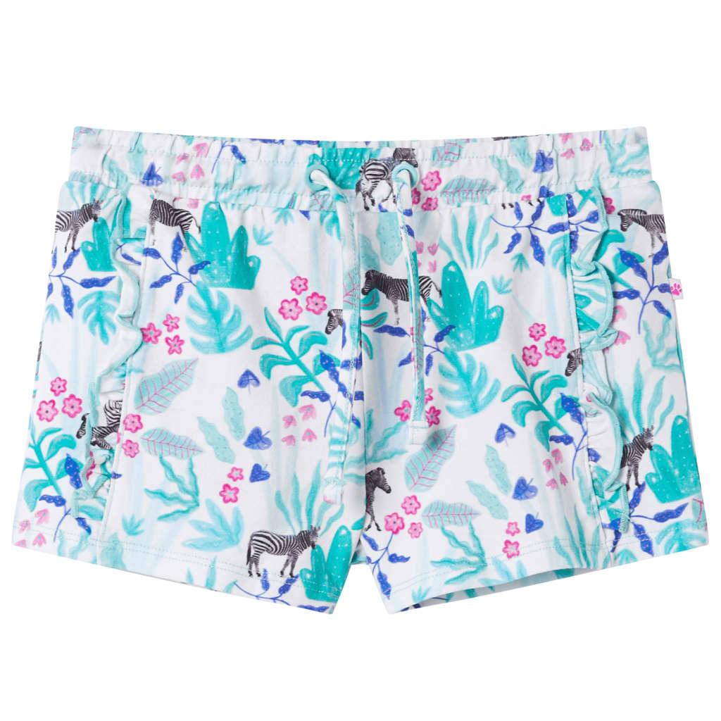 Kids' Shorts With Drawstring Ecru And Dark Mint 116