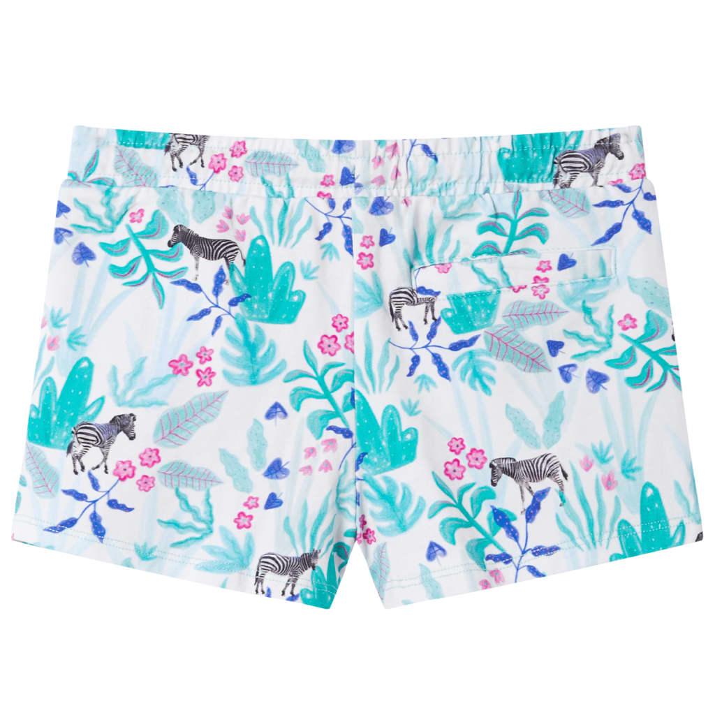 Kids' Shorts With Drawstring Ecru And Dark Mint 116