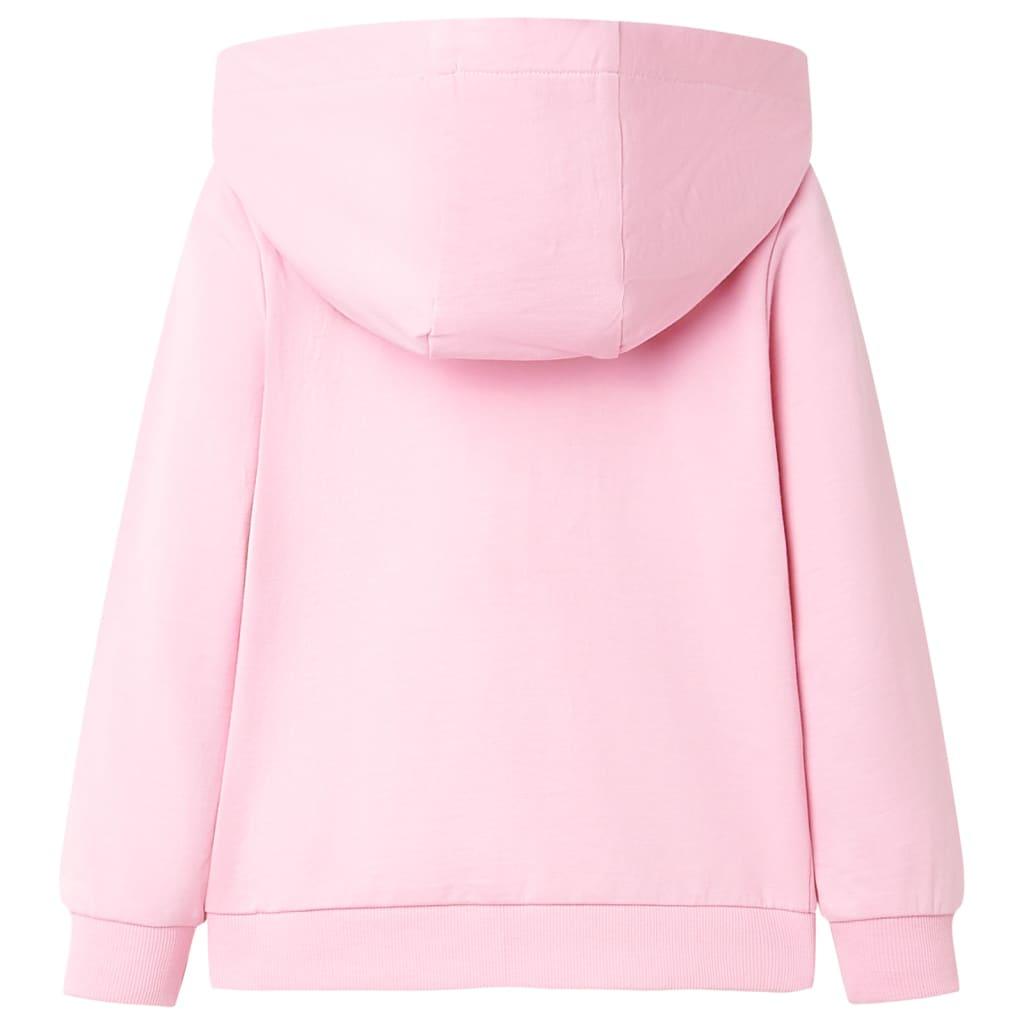 Kids' Hooded Sweatshirt With Zip Bright Pink 116