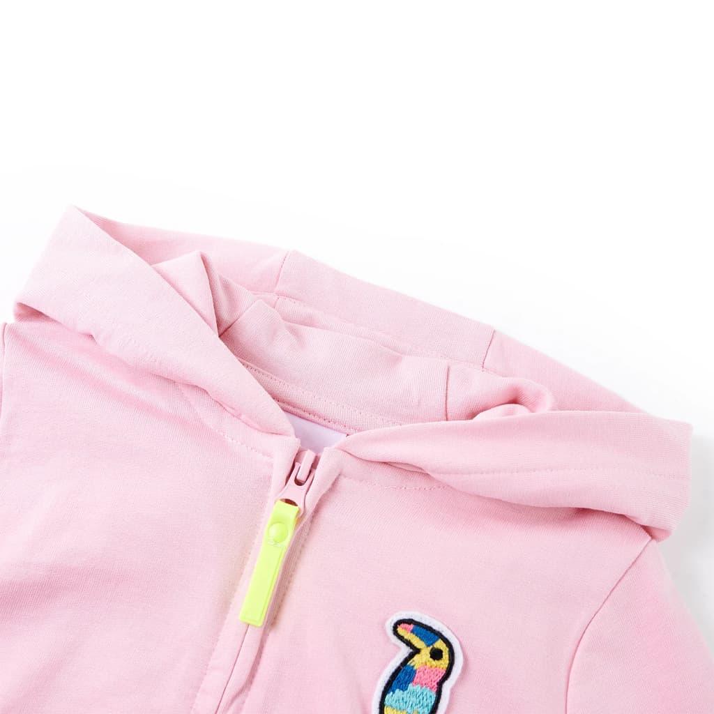 Kids' Hooded Sweatshirt With Zip Bright Pink 116