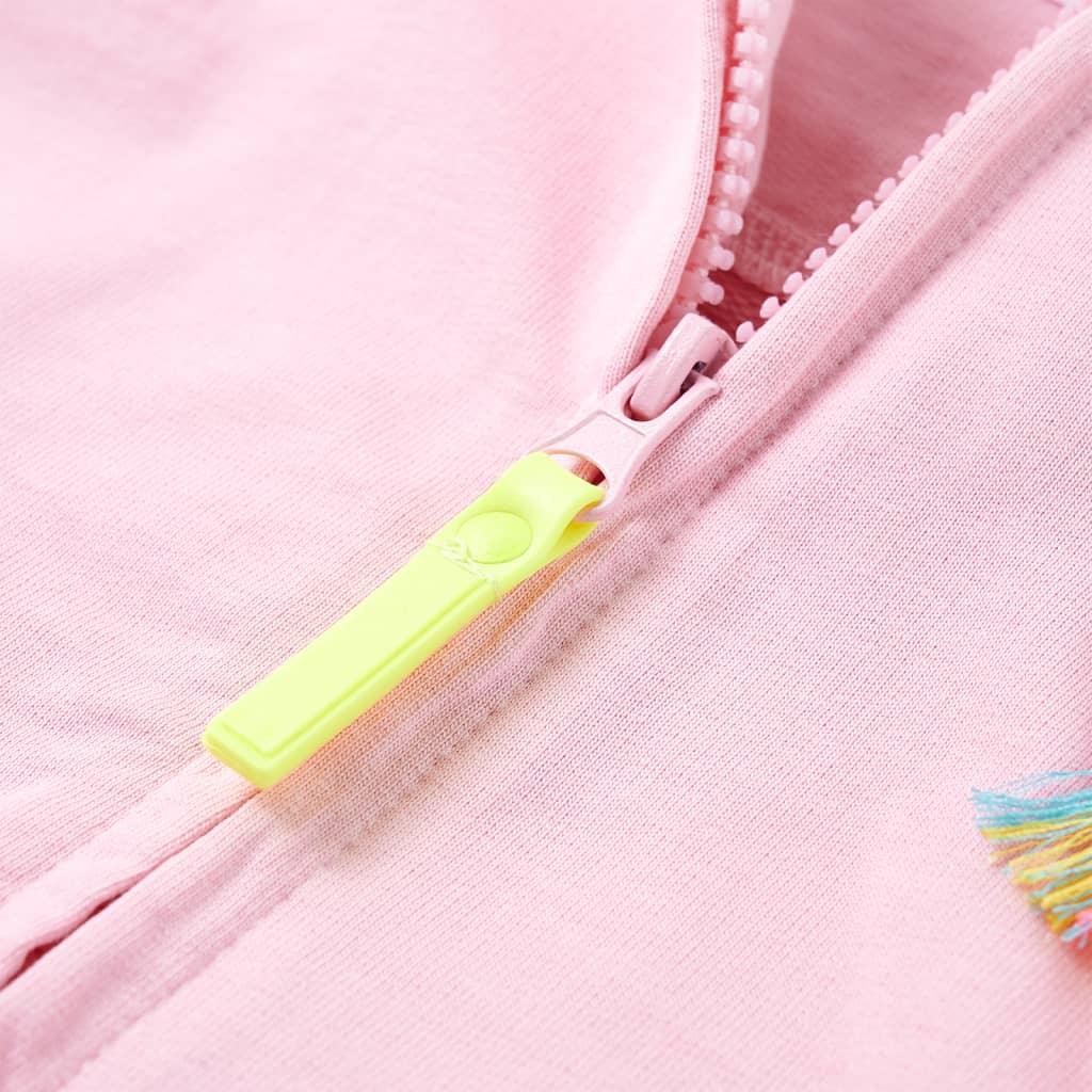 Kids' Hooded Sweatshirt With Zip Bright Pink 116